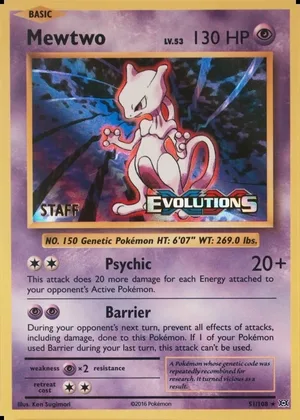 Mewtwo 51/108, Staff prerelease, owner-provided image