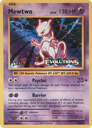 Mewtwo 51/108, Staff prerelease, owner-provided image