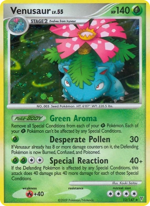 Venusaur 13/147, Non Holo, card art reference