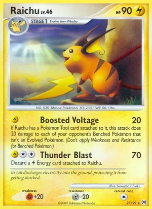 Raichu 27/99, base reference; stamps unverified