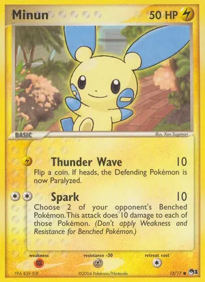 Minun #12, POP Series 1 Non Holo, TCGdex reference