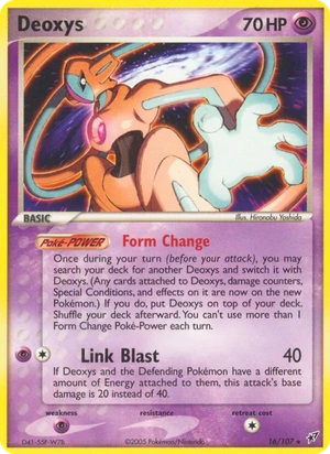 Deoxys 16/107, Holofoil, card art reference