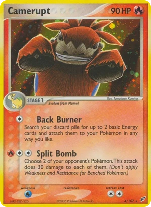 Camerupt 4/107, Non Holo, card art reference