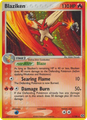 Blaziken 1/106, Non Holo, card art reference