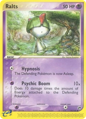 Ralts 74/100, No e-Reader Code, card art reference