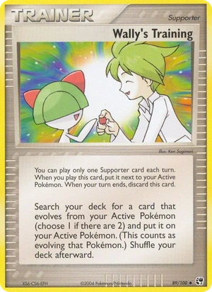 Wally's Training 89/100, No e-Reader Code, card art reference