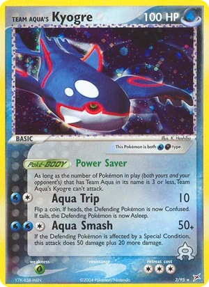Team Aqua's Kyogre 3/95, Non Holo, card art reference