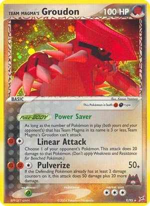 Team Magma's Groudon 9/95, Non Holo, card art reference