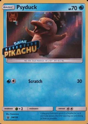 Psyduck SM199, Detective Pikachu stamp, owner-provided image