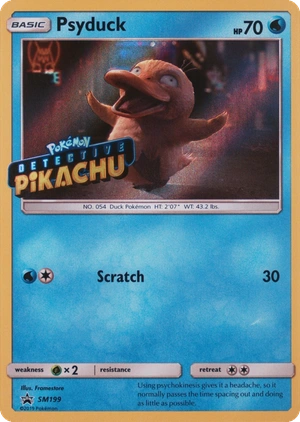Psyduck SM199, Detective Pikachu stamp, owner-provided image