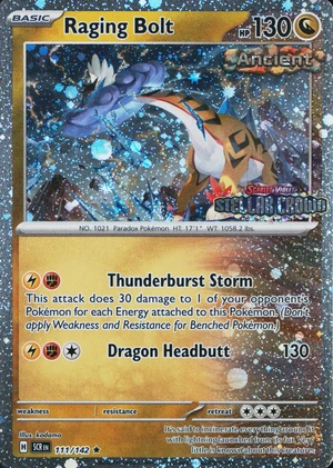 Raging Bolt 111/142, Cosmos Holofoil "Stellar Crown" stamp, owner-provided image