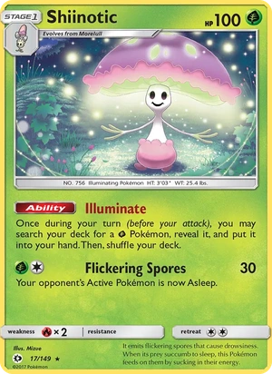 Shiinotic 017/149, Non Holo, card art reference