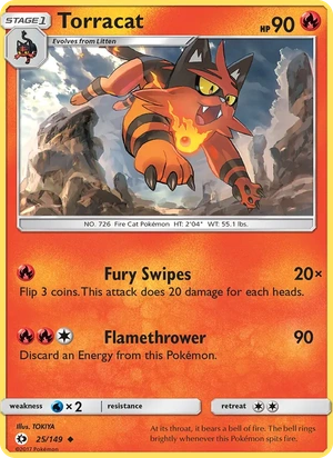 Torracat 025/149, Cosmos Holofoil, card art reference