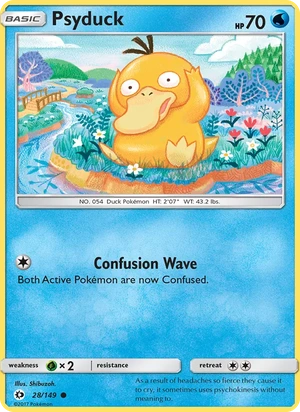 Psyduck 028/149, Build-A-Bear Workshop stamp, card art reference