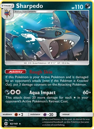 Sharpedo 082/149, Cosmos Holofoil, card art reference