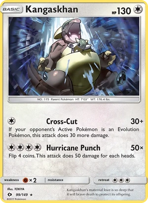 Kangaskhan 099/149, Non Holo, card art reference