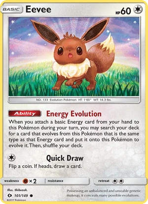Eevee 101a/149, Yellow A Alternate art, card art reference