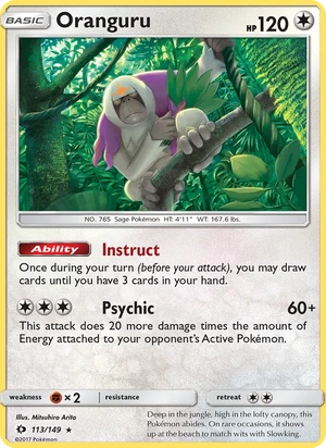 Oranguru 113/149, Non Holo, card art reference
