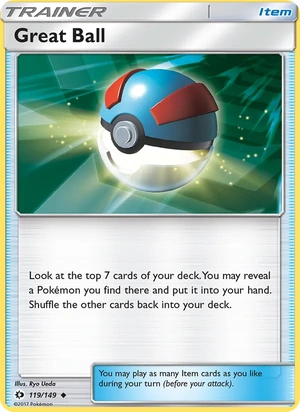 Great Ball 119/149, "55" Charizard Deck stamp, card art reference