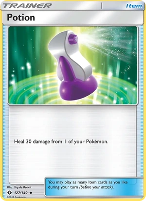 Potion 127/149, Mewtwo Deck stamp, card art reference