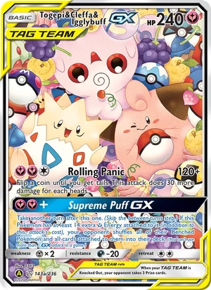 Togepi & Cleffa & Igglybuff-GX 143a/236, Yellow A Alternate art, card art reference