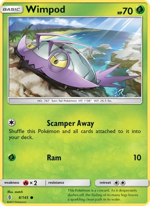 Wimpod 008/145, Water Web Holofoil, card art reference