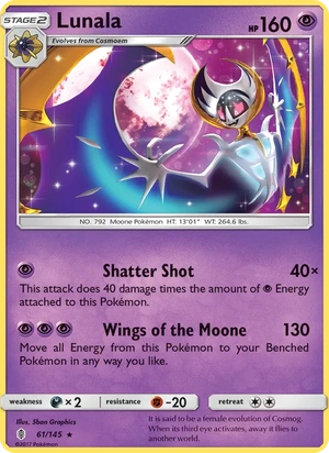 Lunala 061/145, Water Web Holofoil, card art reference
