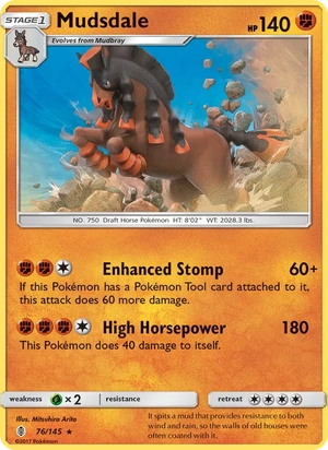 Mudsdale 076/145, Non Holo, card art reference