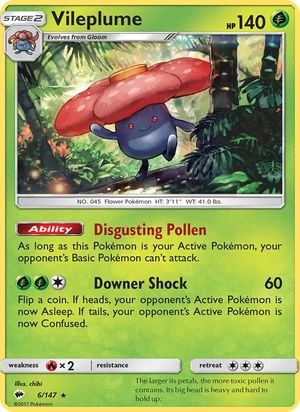 Vileplume 006/147, Non Holo, card art reference