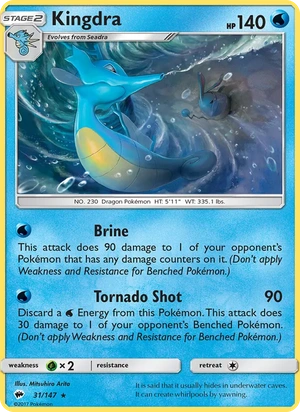 Kingdra 031/147, Non Holo, card art reference