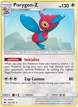 Porygon-Z 105a/147, Yellow A Alternate art, card art reference