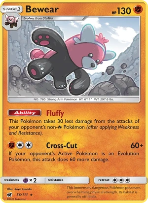 Bewear 056/111, Non Holo, card art reference
