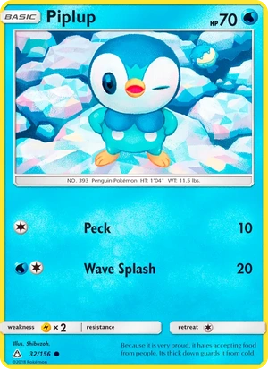 Piplup 032/156, Build-A-Bear Workshop stamp, card art reference