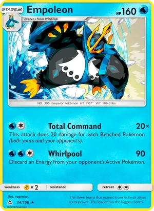 Empoleon 034/156, Cracked Ice Holofoil, card art reference