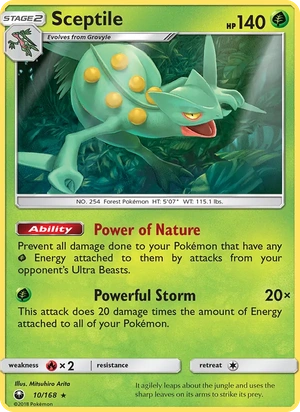 Sceptile 010a/168, Yellow A Alternate art, card art reference