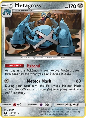 Metagross 095/168, Non Holo, card art reference