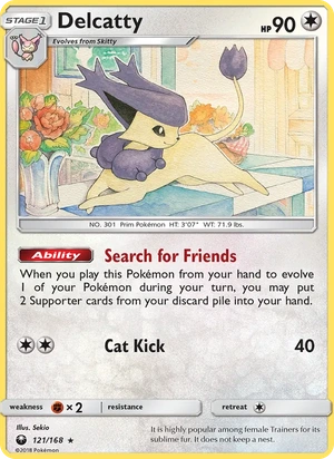 Delcatty 121/168, Non Holo, card art reference