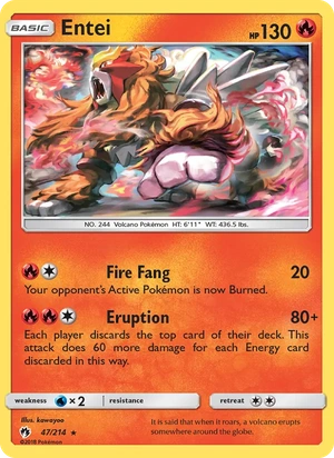 Entei 047/214, Cracked Ice Holofoil, card art reference
