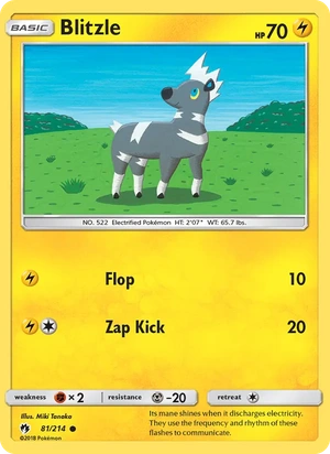 Blitzle 081/214, "1" Pikachu Deck stamp, card art reference