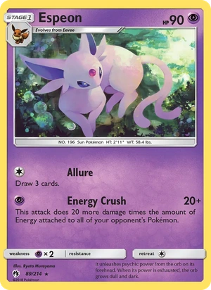 Espeon 089/214, Cosmos Holofoil, card art reference