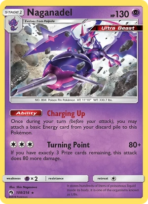 Naganadel 108/214, Non Holo, card art reference