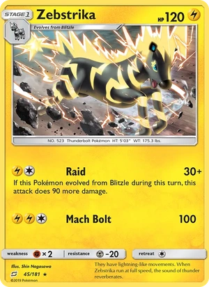 Zebstrika 045/181, "23" Pikachu Deck stamp, card art reference