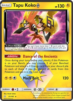 Tapu Koko ♢ 051/181, Glossy, card art reference