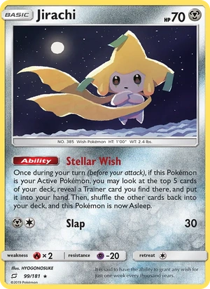 Jirachi 099/181, Non Holo, card art reference
