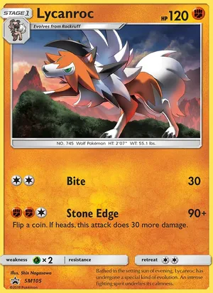 Lycanroc #SM105, SM Black Star Holo, TCGdex reference