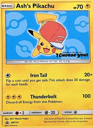 Ash's Pikachu #SM114, SM Black Star Non Holo, TCGdex reference