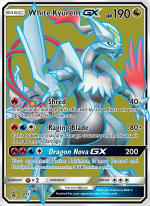 White Kyurem GX #SM141, SM Black Star Holo, TCGdex reference