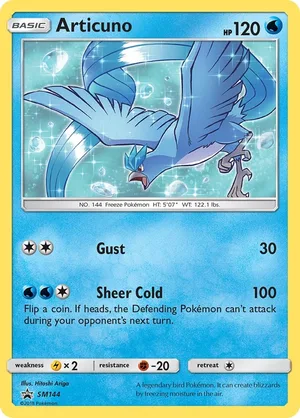 Articuno #SM144, English SM Black Star Promos promo, reference image