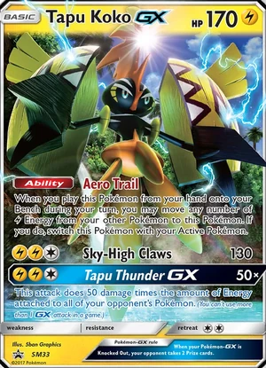 Tapu Koko GX #SM33, SM Black Star Holo, TCGdex reference