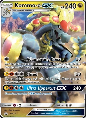 Kommo-o GX #SM71, SM Black Star Holo, TCGdex reference